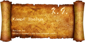 Kampf Ibolya névjegykártya